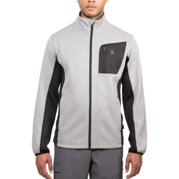 Spyder Men's Relaxed Fit Full Zip Jacket, XXL, Gray, New - Picture 3 of 14